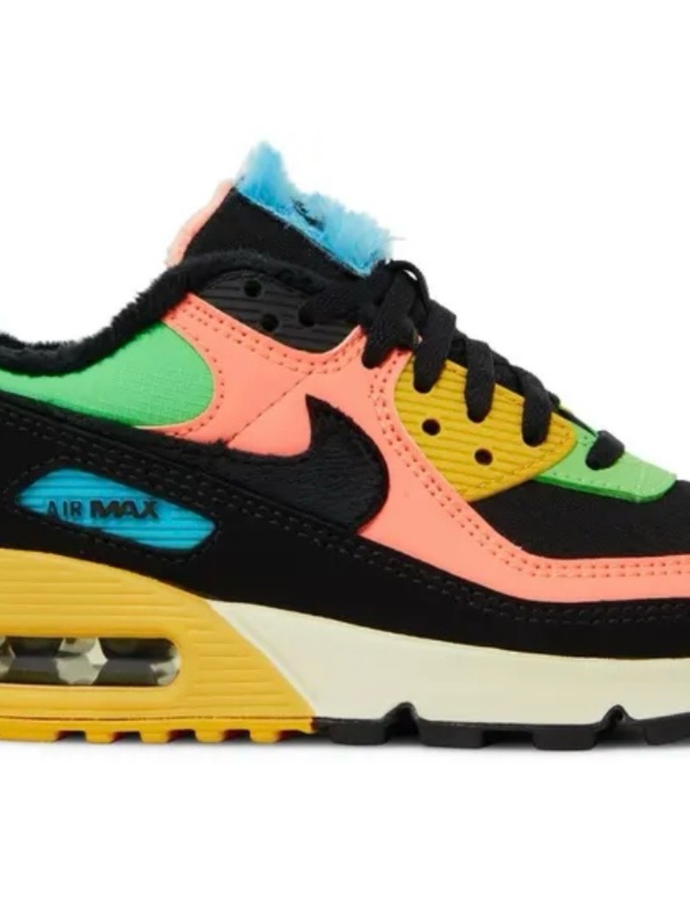 Nike Air Max 90 Sneaker - Pink, Green, Yellow & Black